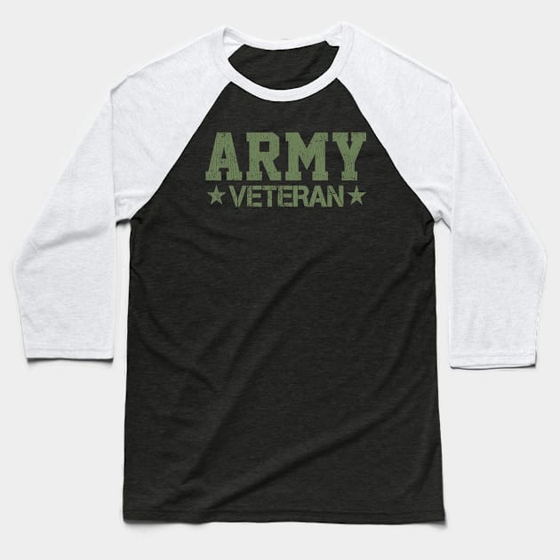 Vintage Army Veteran Baseball T-Shirt by lospaber